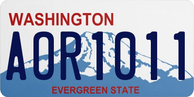 WA license plate AOR1011