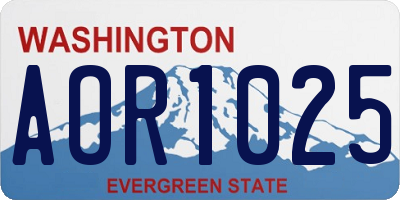 WA license plate AOR1025