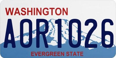WA license plate AOR1026