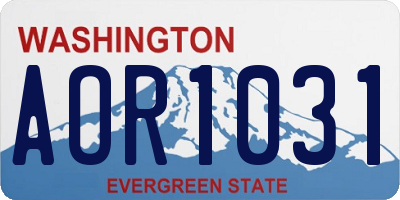 WA license plate AOR1031