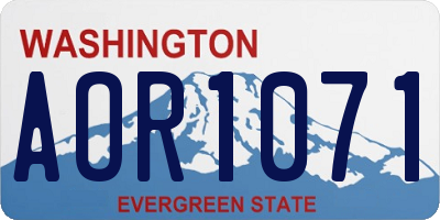WA license plate AOR1071