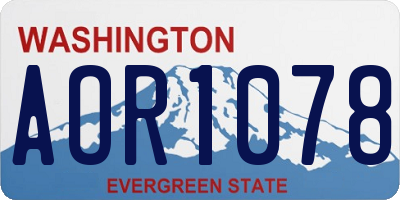 WA license plate AOR1078