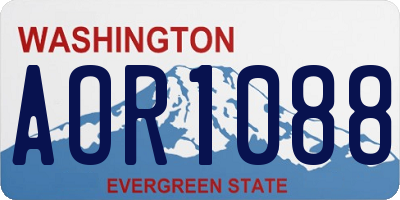 WA license plate AOR1088