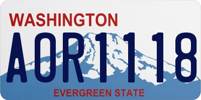 WA license plate AOR1118