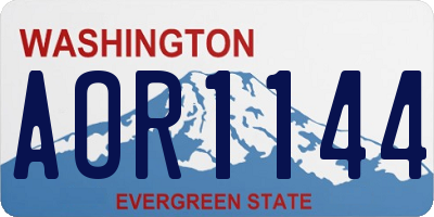 WA license plate AOR1144