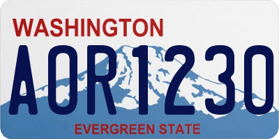 WA license plate AOR1230