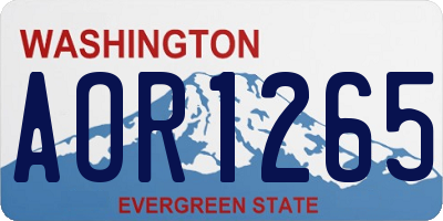 WA license plate AOR1265
