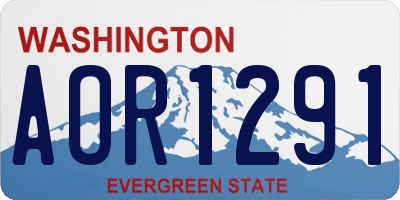 WA license plate AOR1291
