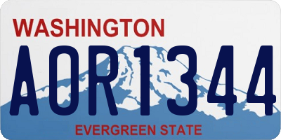 WA license plate AOR1344