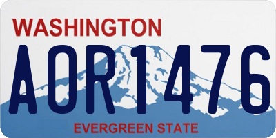 WA license plate AOR1476