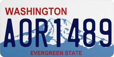 WA license plate AOR1489