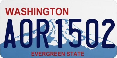 WA license plate AOR1502