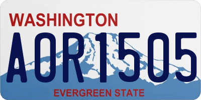 WA license plate AOR1505