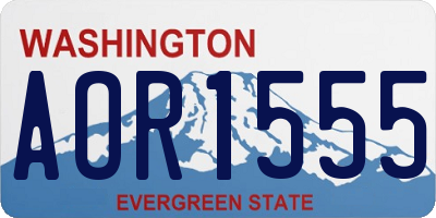 WA license plate AOR1555