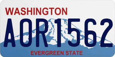 WA license plate AOR1562