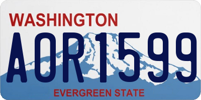 WA license plate AOR1599