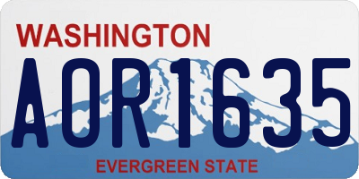 WA license plate AOR1635