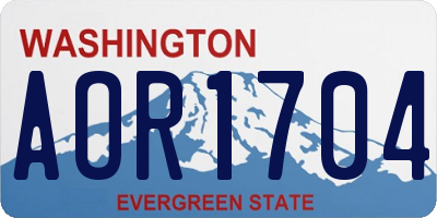 WA license plate AOR1704