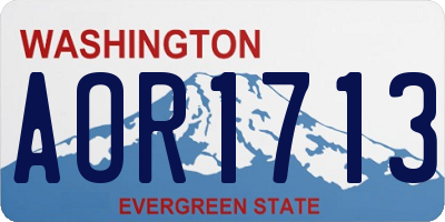 WA license plate AOR1713