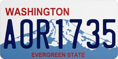 WA license plate AOR1735