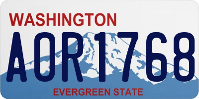WA license plate AOR1768
