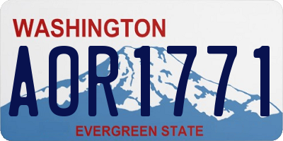 WA license plate AOR1771