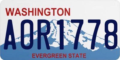WA license plate AOR1778