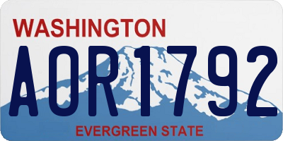 WA license plate AOR1792
