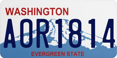 WA license plate AOR1814