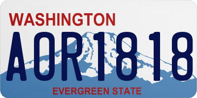 WA license plate AOR1818