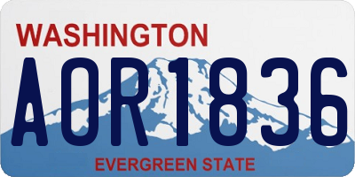 WA license plate AOR1836
