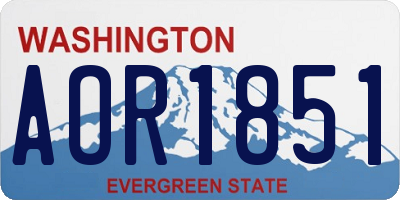 WA license plate AOR1851