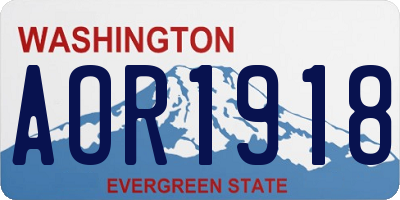 WA license plate AOR1918