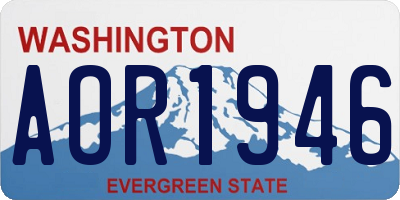 WA license plate AOR1946