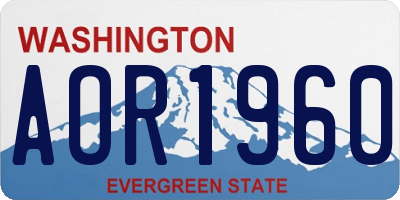 WA license plate AOR1960