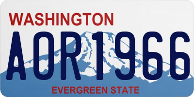 WA license plate AOR1966