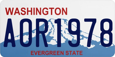 WA license plate AOR1978