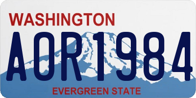 WA license plate AOR1984