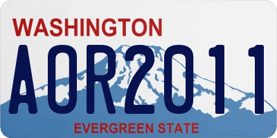 WA license plate AOR2011