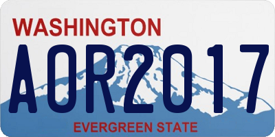 WA license plate AOR2017