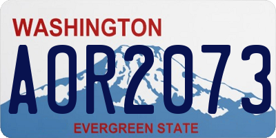 WA license plate AOR2073