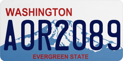 WA license plate AOR2089