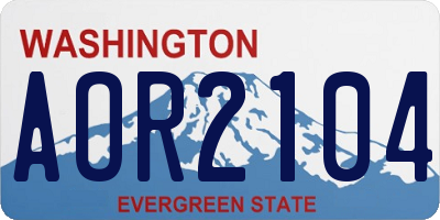 WA license plate AOR2104
