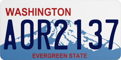 WA license plate AOR2137