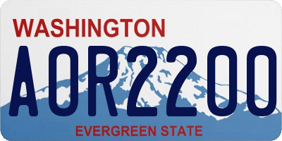 WA license plate AOR2200