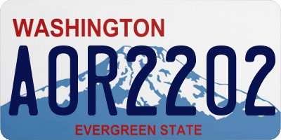 WA license plate AOR2202