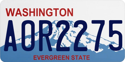WA license plate AOR2275