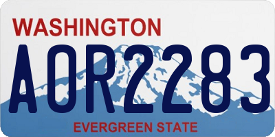 WA license plate AOR2283