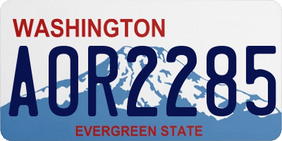 WA license plate AOR2285