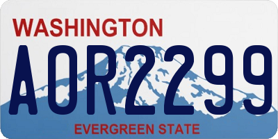 WA license plate AOR2299